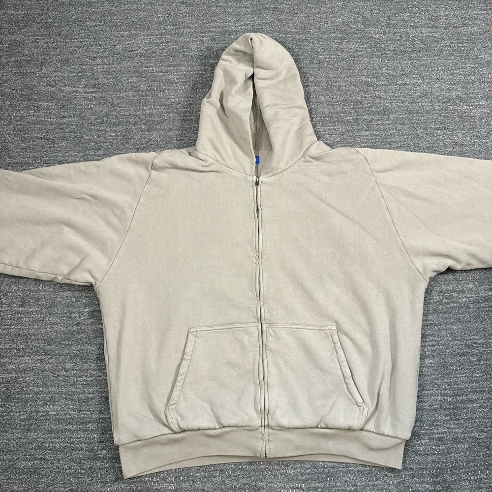 Yeezy Gap Hoodie Sweatshirt Men XXL Taupe Full Zip Double Layer Heavy YZY - Picture 5 of 13